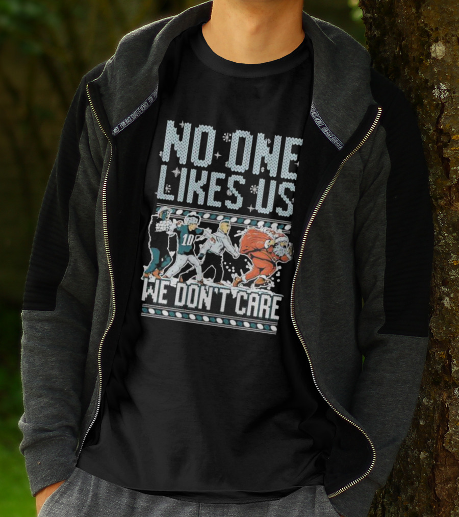 Philadelphia Eagles No One Likes Us We Don’t Care Football Players Santa T-Shirt