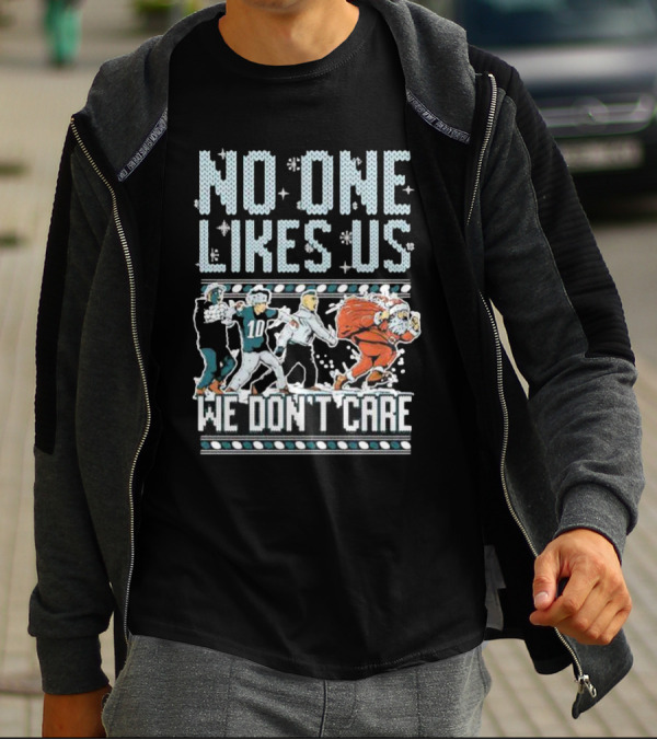 Philadelphia Eagles No One Likes Us We Don’t Care Football Players Santa T-Shirt