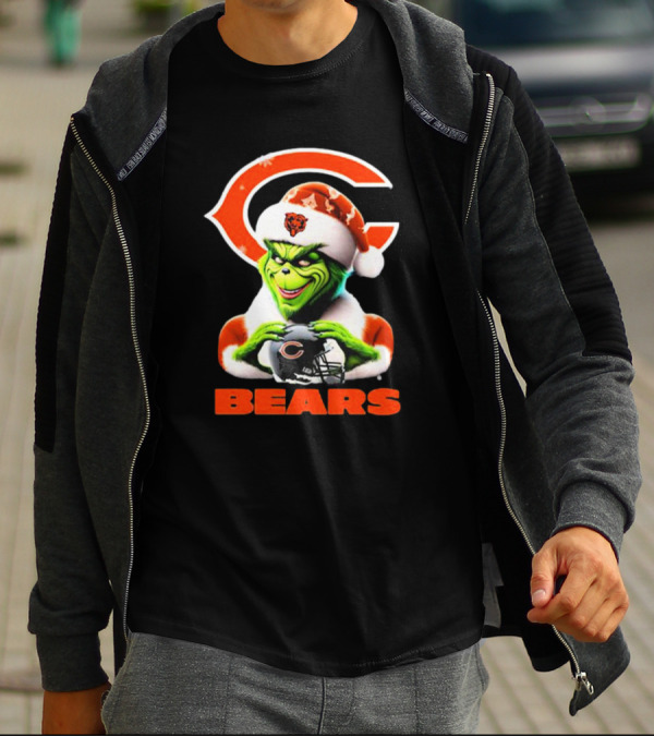 Santa Grinch Bears Merry Christmas Love Chicago Bears T-Shirt