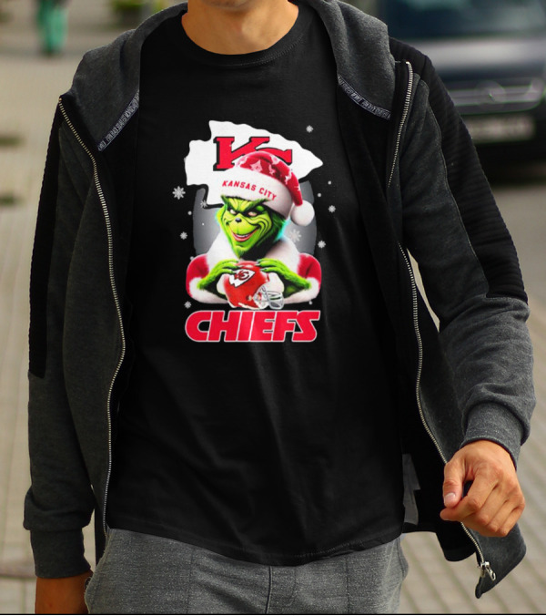 Kansas City Chiefs Grinch Santa Christmas T-Shirt