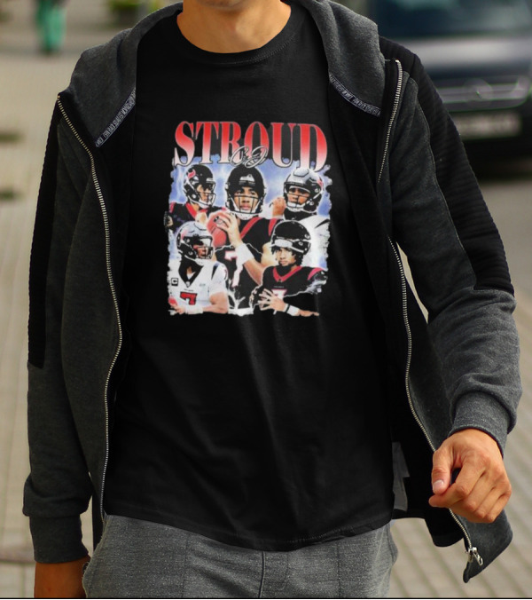 Stroud CJ Football 90s Style Houston NFL Quarterback Vintage Images T-Shirt