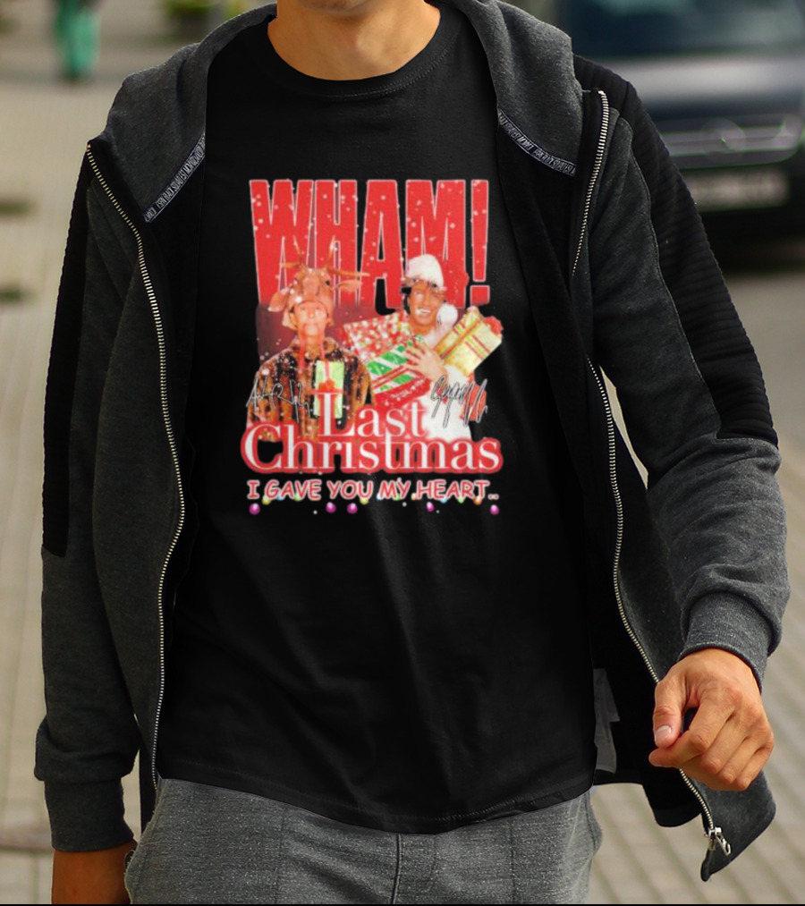 WHAM Last Christmas I Gave You My Heart Signature Holiday Image T-Shirt