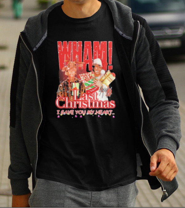 WHAM Last Christmas I Gave You My Heart Signature Holiday Image T-Shirt