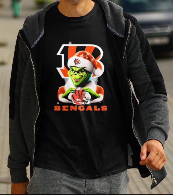 Santa Grinch Cincinnati Bengals Christmas Football T-Shirt
