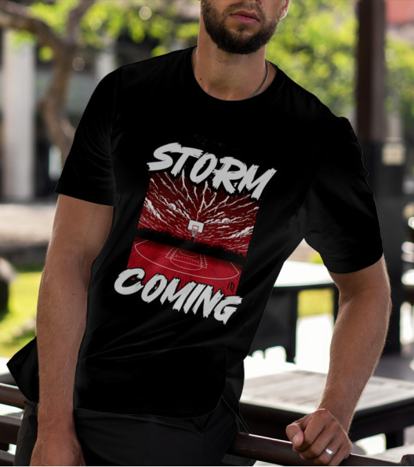 Athletelogos There Is A Storm Coming Basketball Court Thunderous Sky T-Shirt