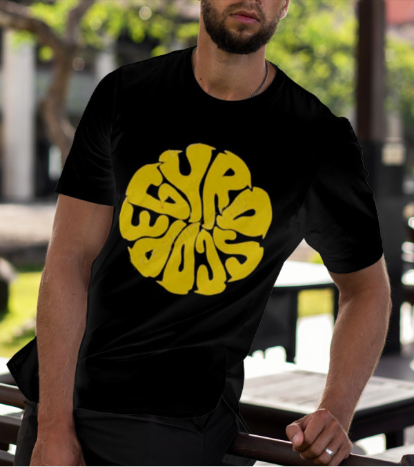 Gyroscope Liquid Logo Yellow Circular Text T-Shirt