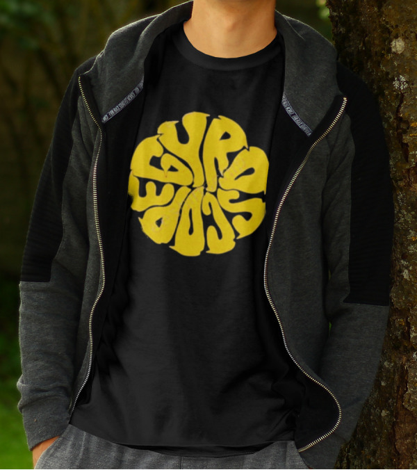 Gyroscope Liquid Logo Yellow Circular Text T-Shirt
