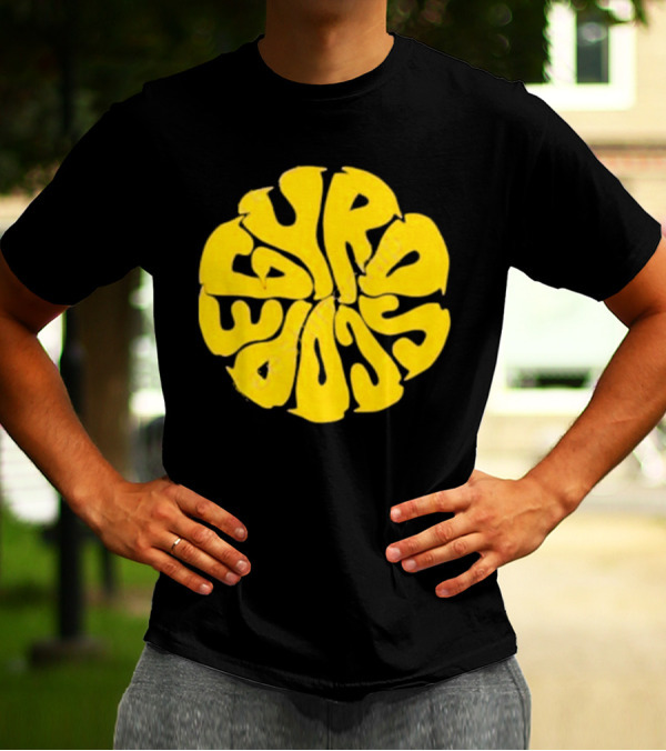 Gyroscope Liquid Logo Yellow Circular Text T-Shirt