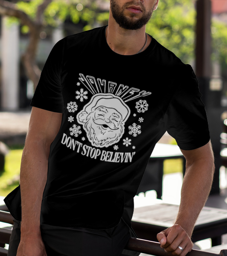 Journey Don't Stop Believin' Christmas Santa Snowflakes T-Shirt