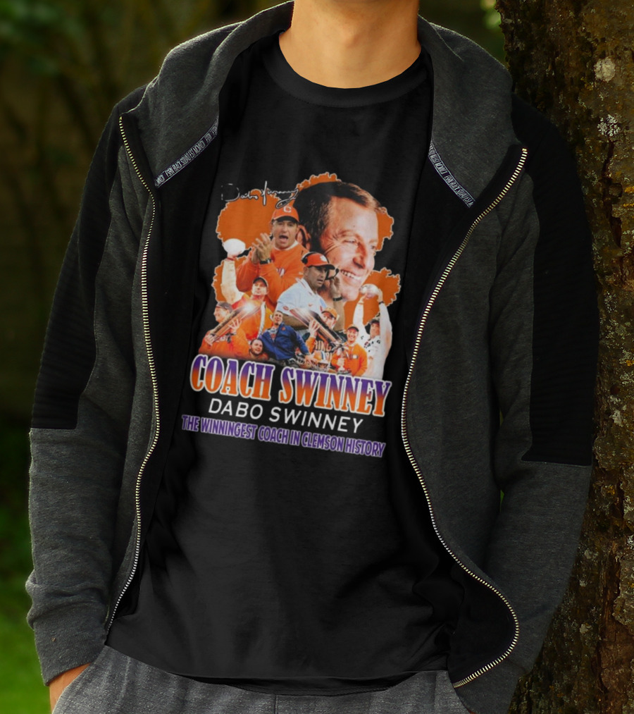 Coach Swinney Dabo Swinney The Winningest Coach In Clemson History Celebrated Icons And Moments T-Shirt