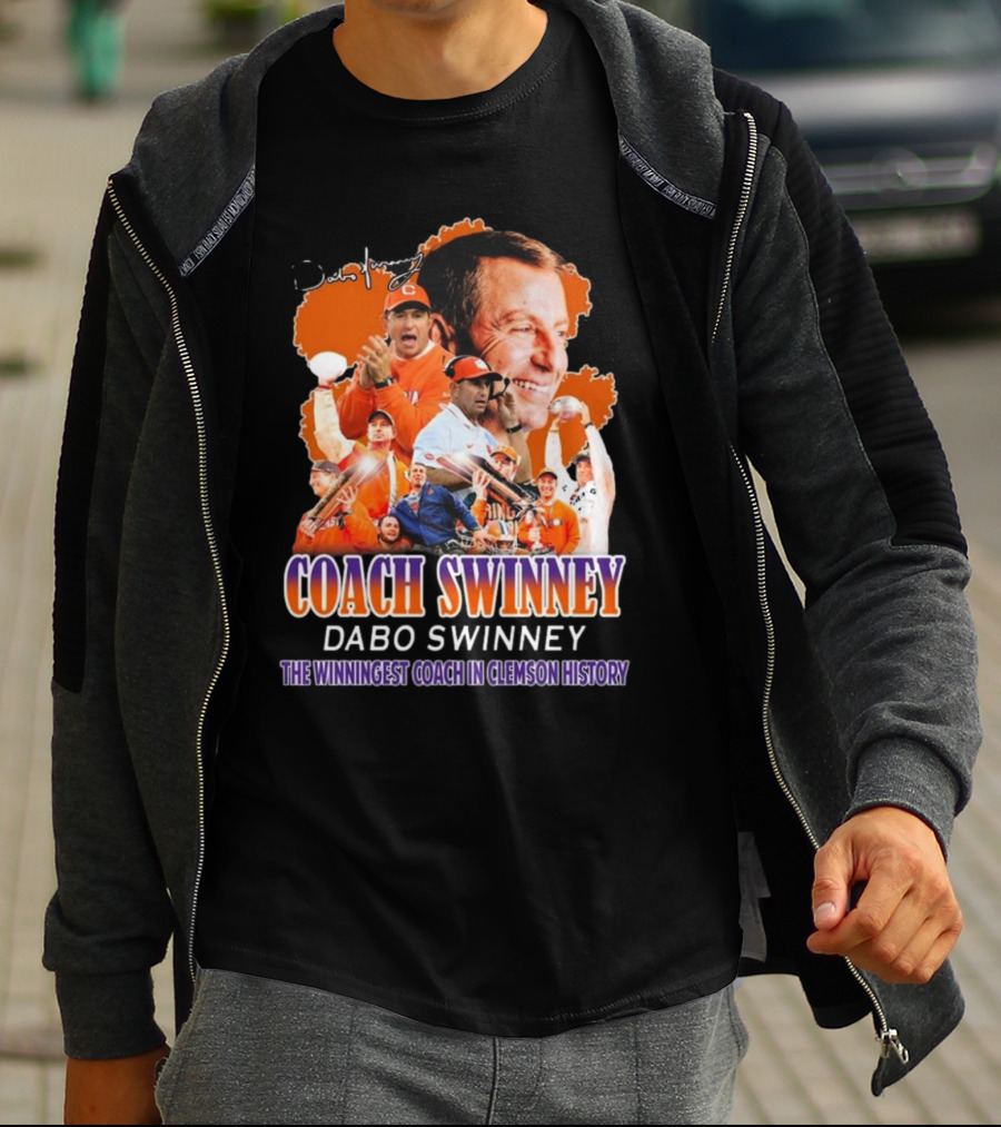 Coach Swinney Dabo Swinney The Winningest Coach In Clemson History Celebrated Icons And Moments T-Shirt