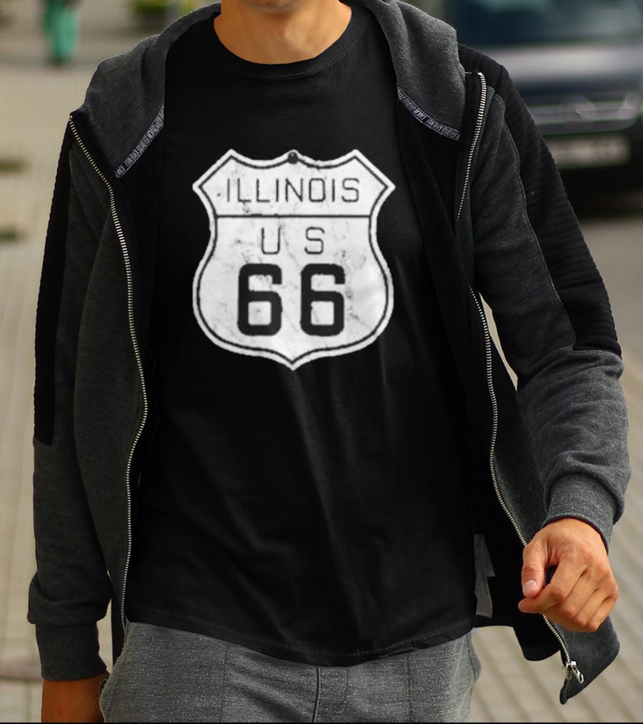 Illinois Route 66 US Vintage Shield Retro Look T-Shirt