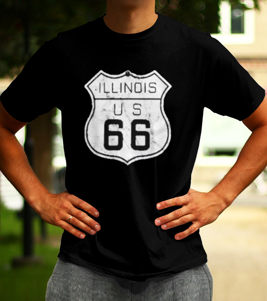 Illinois Route 66 US Vintage Shield Retro Look T-Shirt