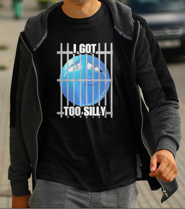 I Got Too Silly Blue Emoji Behind Bars T-Shirt