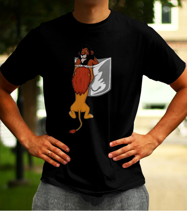 Lion Scar And Mufasa Hanging Pocket T-Shirt