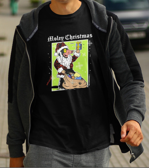 Moley Christmas Santa Mouse Holiday Present T-Shirt