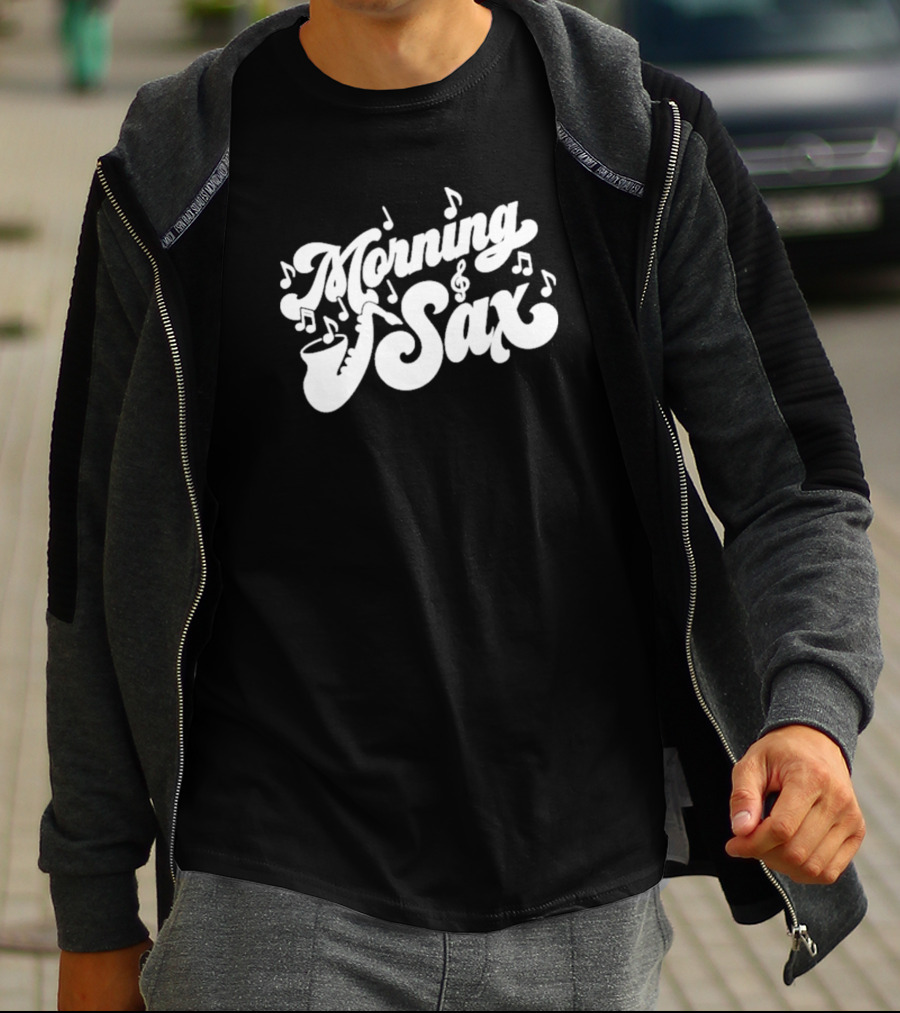 Morning Sax Boxyfresh Musical Notes T-Shirt