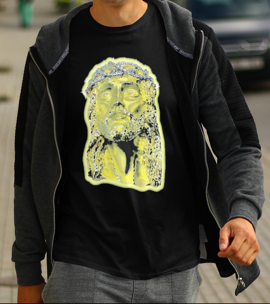 Jesus Piece Gold Diamond Crown Of Thorns Iconic Christian T-Shirt