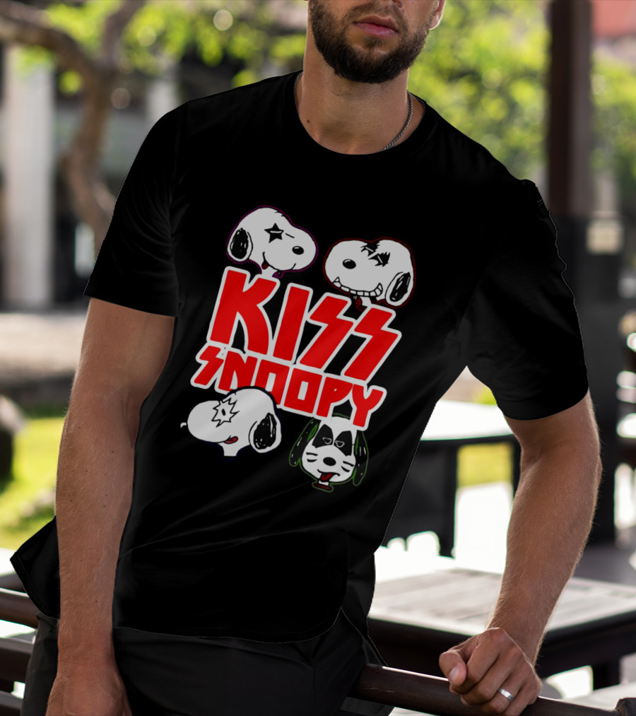 Kiss Snoopy Faces Rock Band T-Shirt