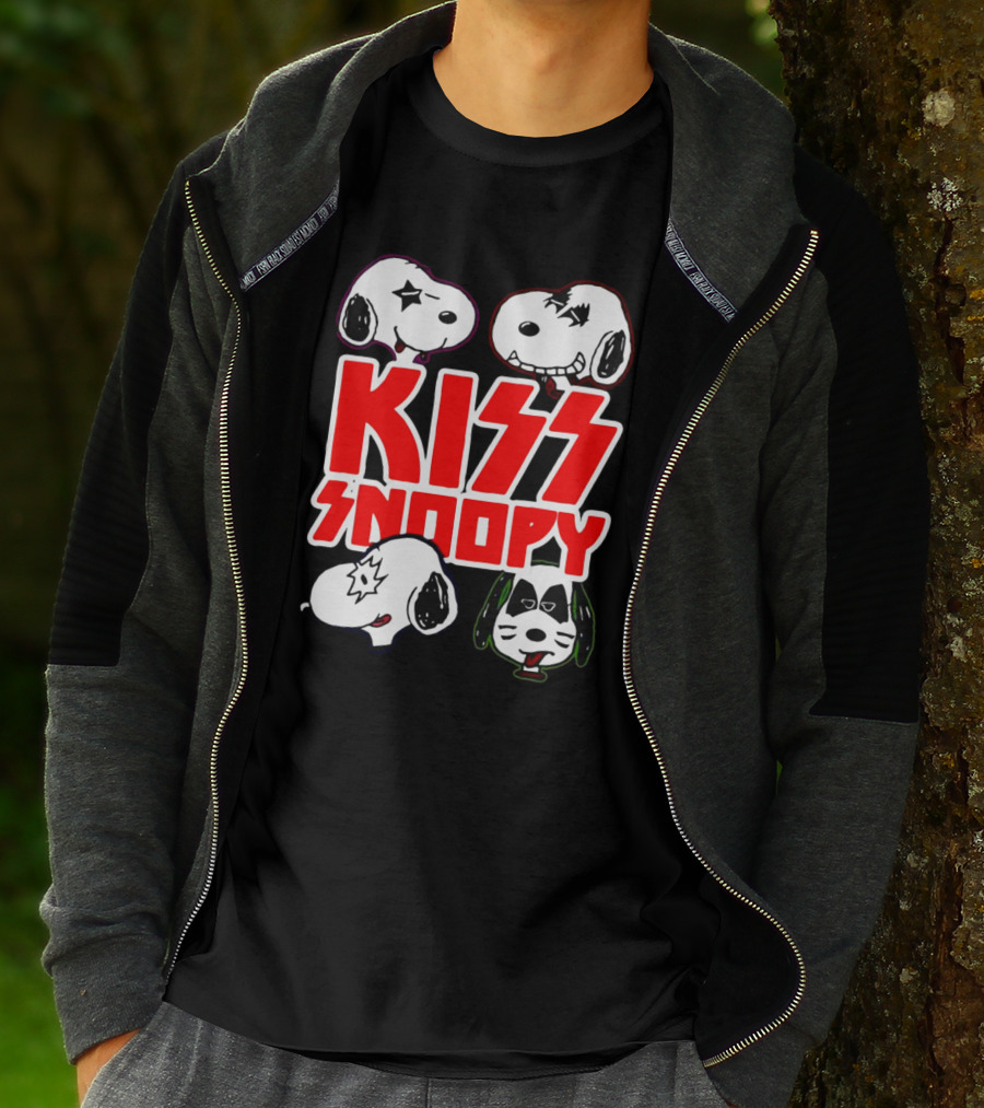 Kiss Snoopy Faces Rock Band T-Shirt