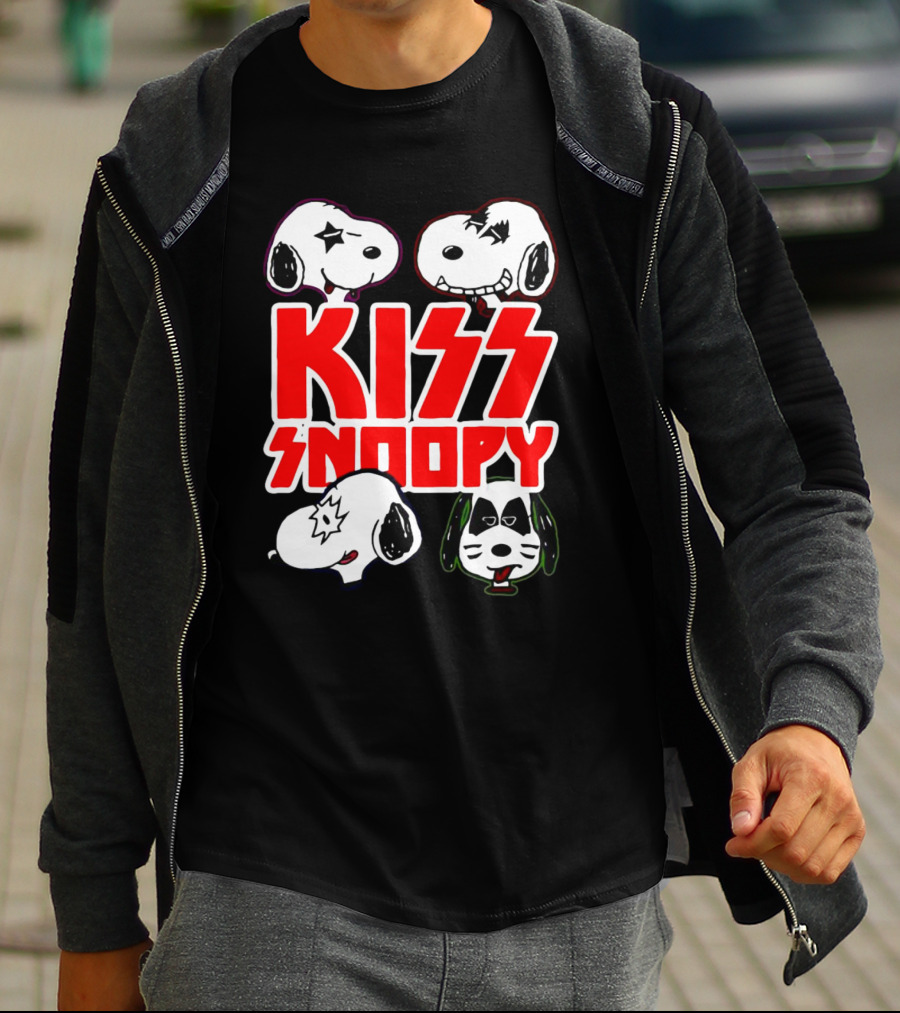 Kiss Snoopy Faces Rock Band T-Shirt