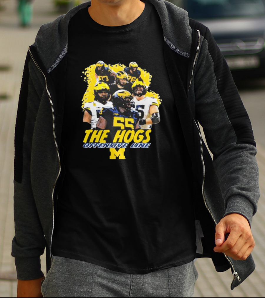 Valiant University Of Michigan Football The Hogs Offensive Line Team Spirit T-Shirt