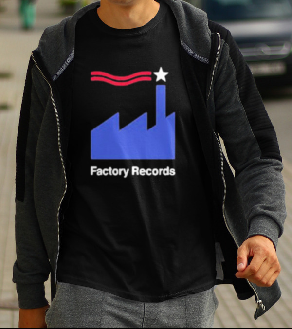 Factory Records Iconic Logo With Star And Stripes Factory T-Shirt