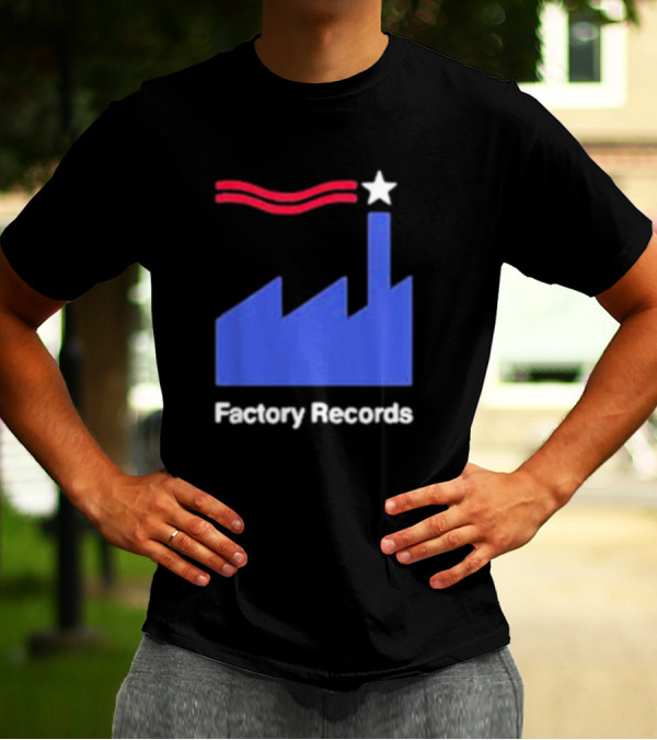 Factory Records Iconic Logo With Star And Stripes Factory T-Shirt