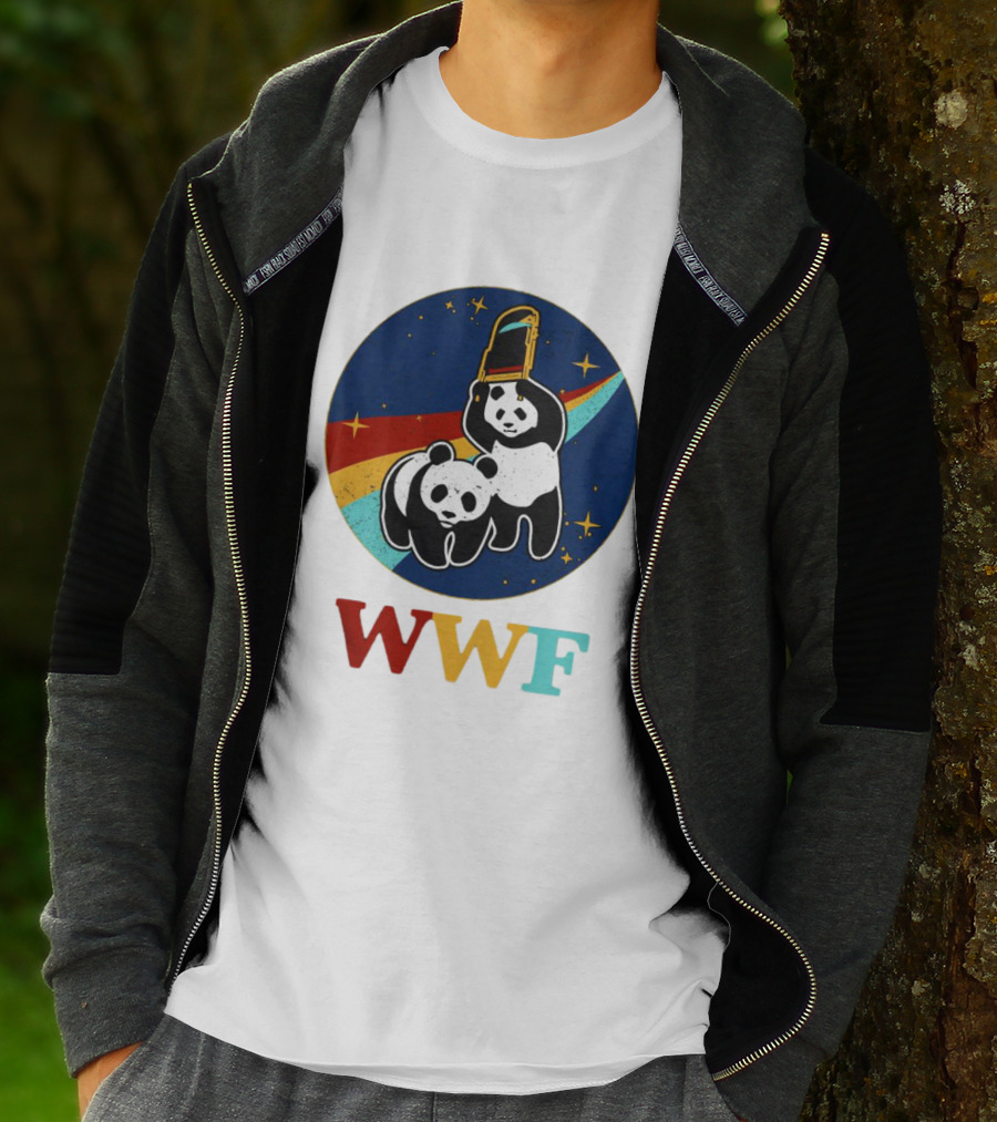 WWF Panda Bear Wrestling NASA Space T-Shirt