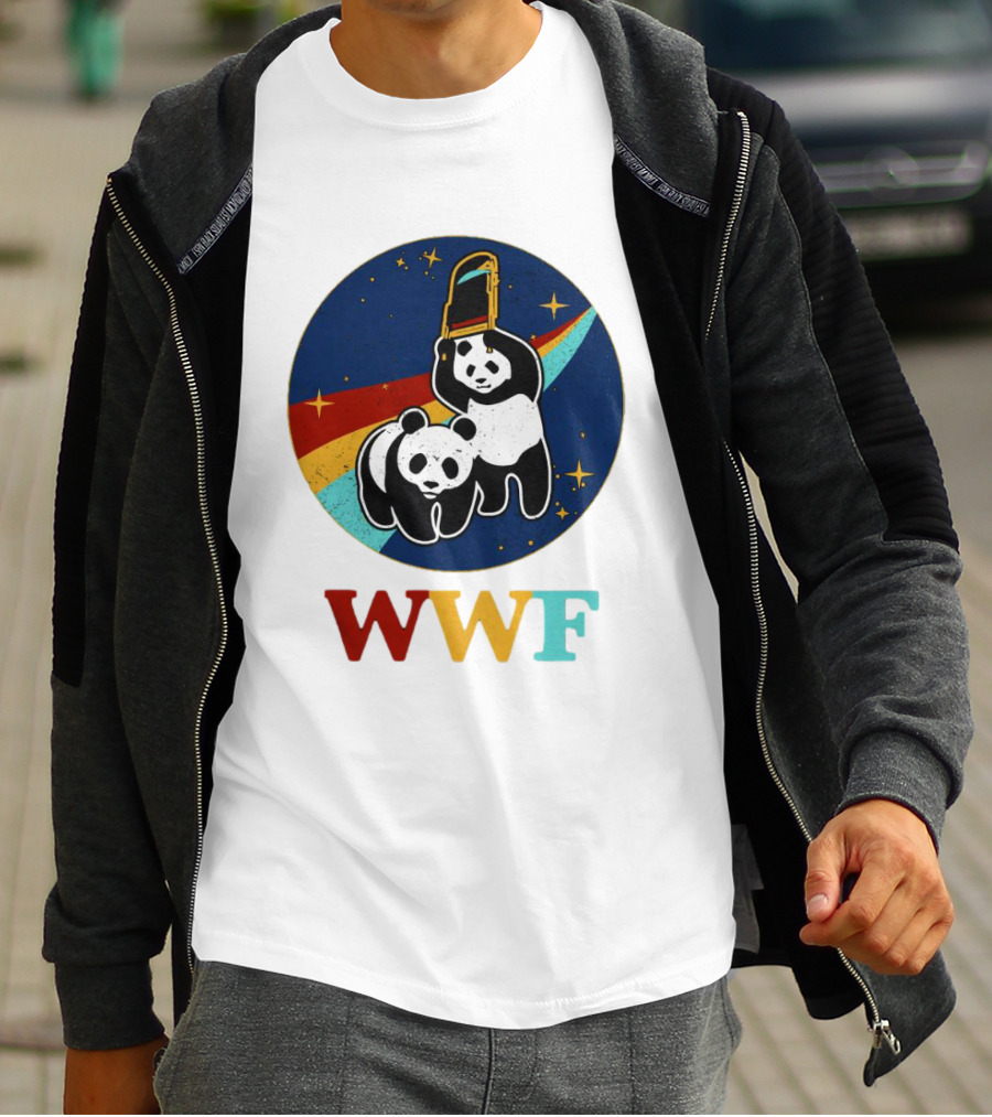 WWF Panda Bear Wrestling NASA Space T-Shirt