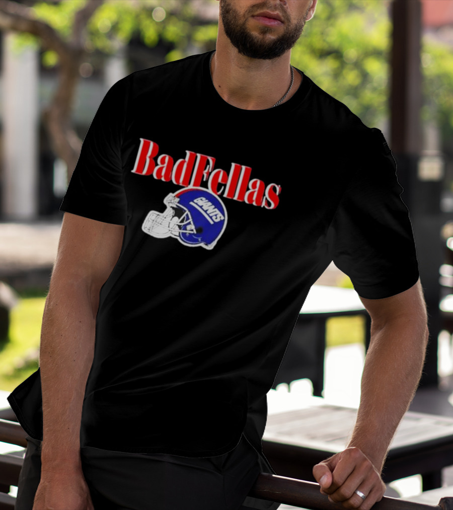 BadFellas Giants Football Helmet T-Shirt