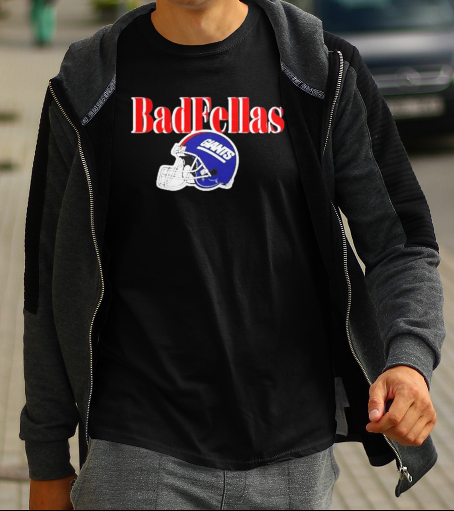 BadFellas Giants Football Helmet T-Shirt