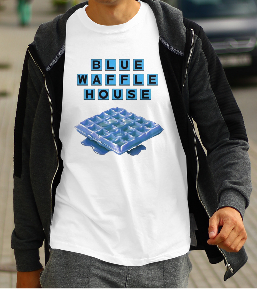 Blue Waffle House Melted Breakfast Food Novelty T-Shirt