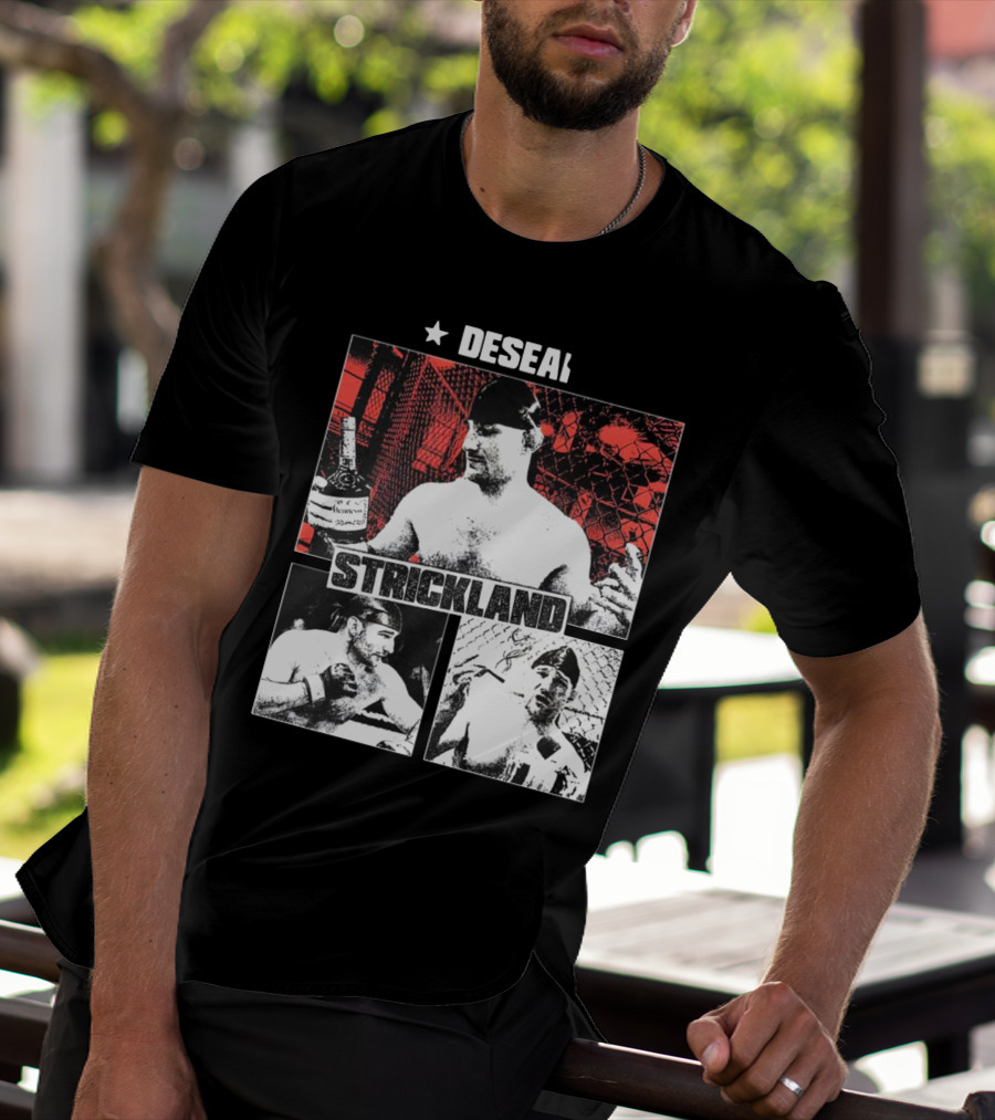 Desean Strickland Cage Fighter Portrait Montage T-Shirt