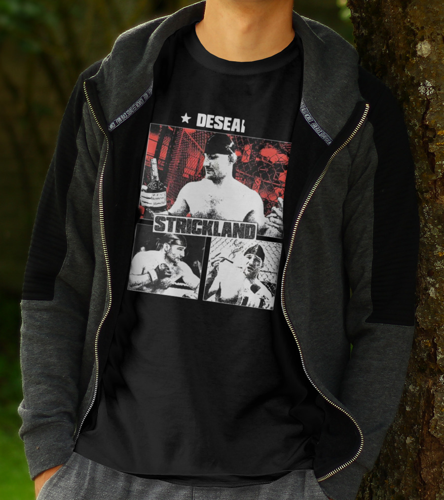 Desean Strickland Cage Fighter Portrait Montage T-Shirt
