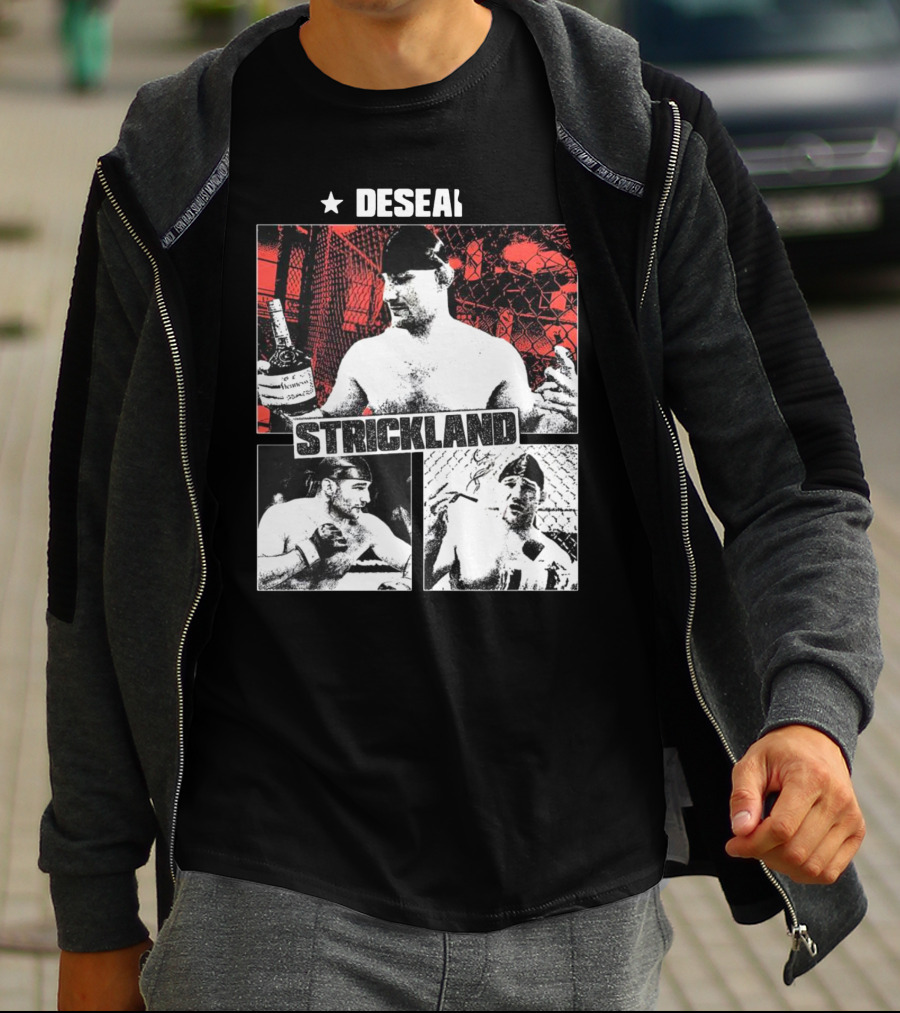 Desean Strickland Cage Fighter Portrait Montage T-Shirt