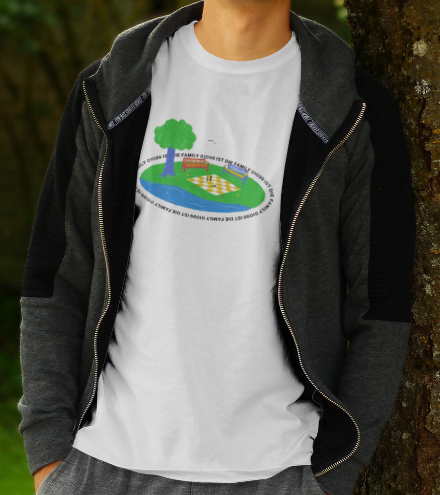1099 Chess Picnic Park Scene T-Shirt