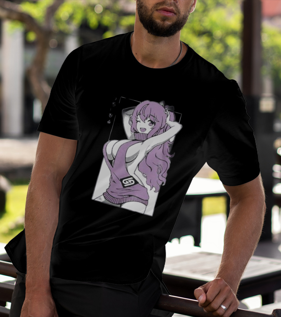 GamerSupps Waifu Purple Anime Character T-Shirt