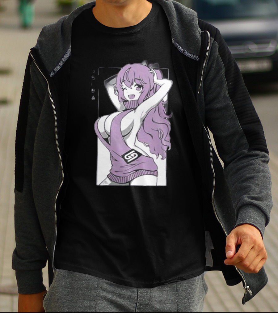 GamerSupps Waifu Purple Anime Character T-Shirt