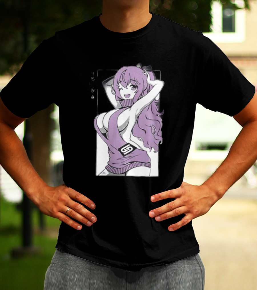 GamerSupps Waifu Purple Anime Character T-Shirt
