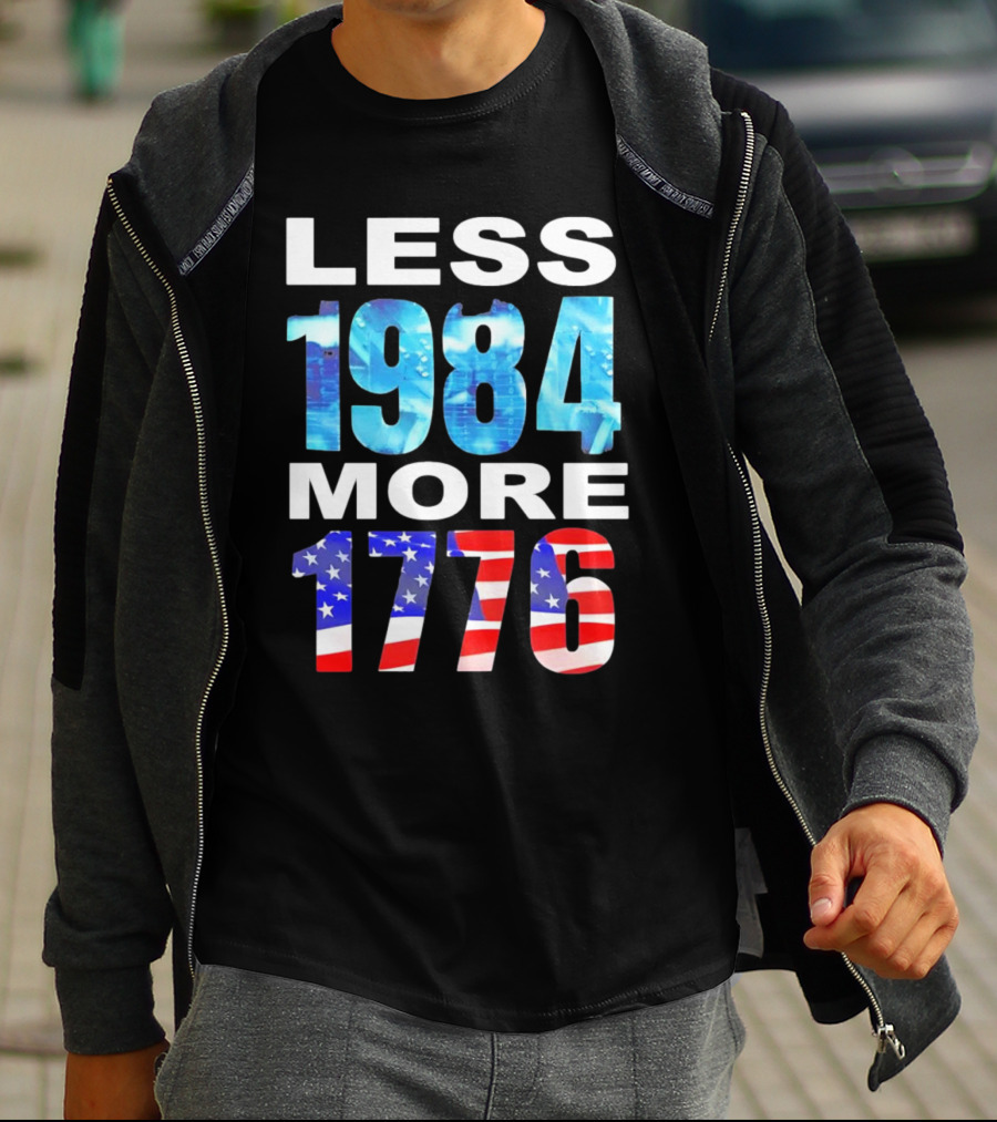 Hi-Rez The Rapper Less 1984 More 1776 American Flag Text T-Shirt