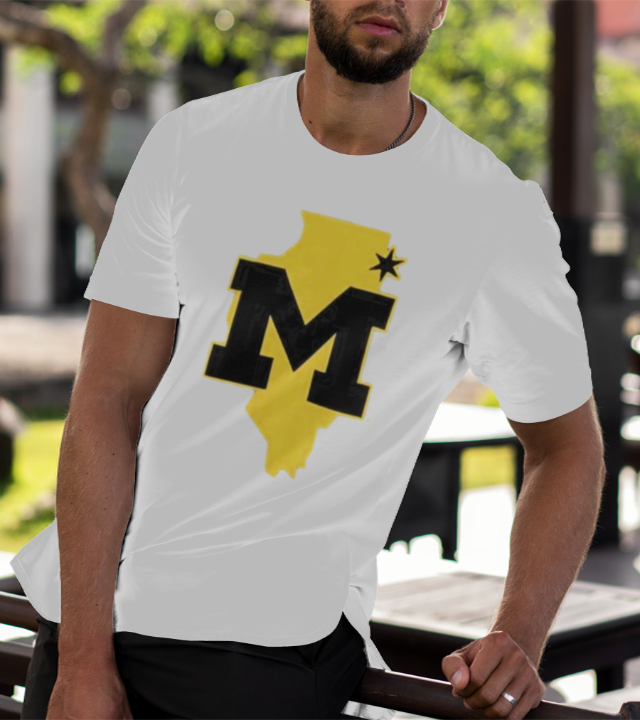 University Of Michigan M Den Pop-Up Chicago Map T-Shirt
