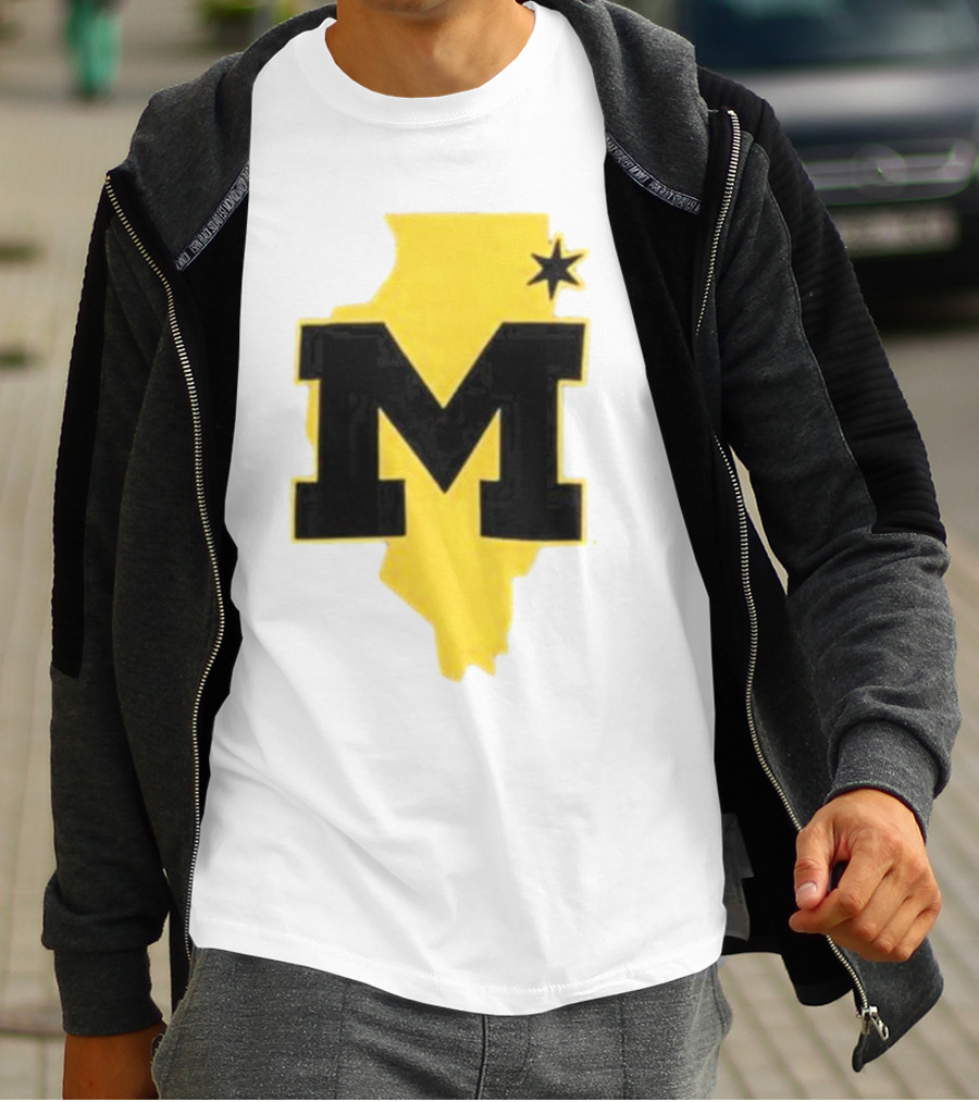 University Of Michigan M Den Pop-Up Chicago Map T-Shirt
