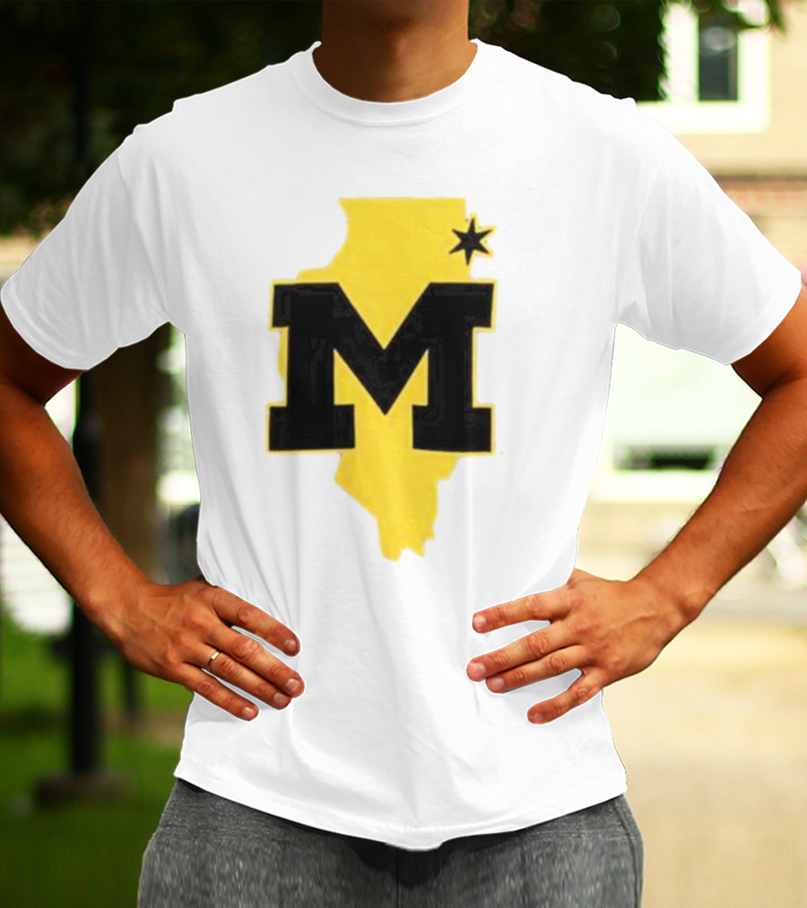 University Of Michigan M Den Pop-Up Chicago Map T-Shirt