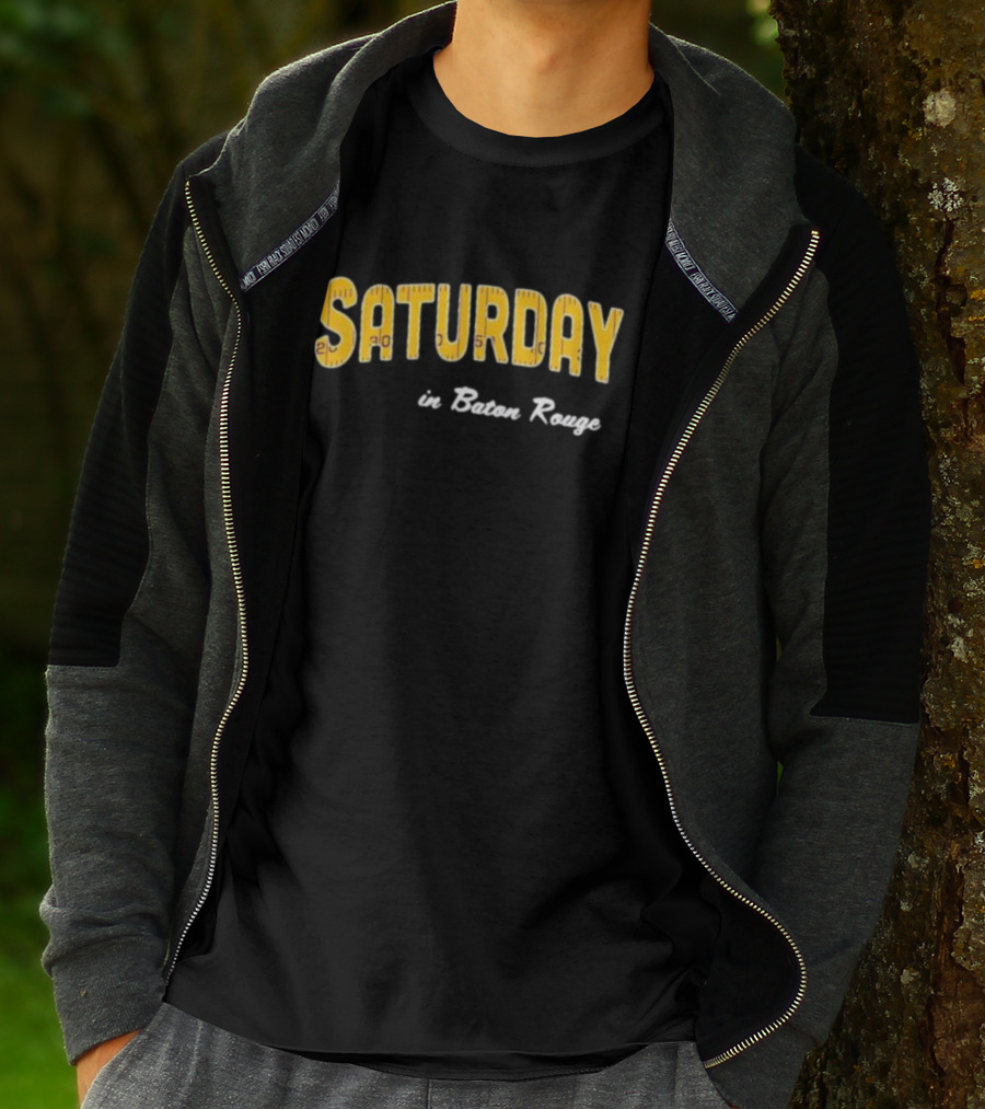 Saturday In Baton Rouge Game Day Yellow Football T-Shirt