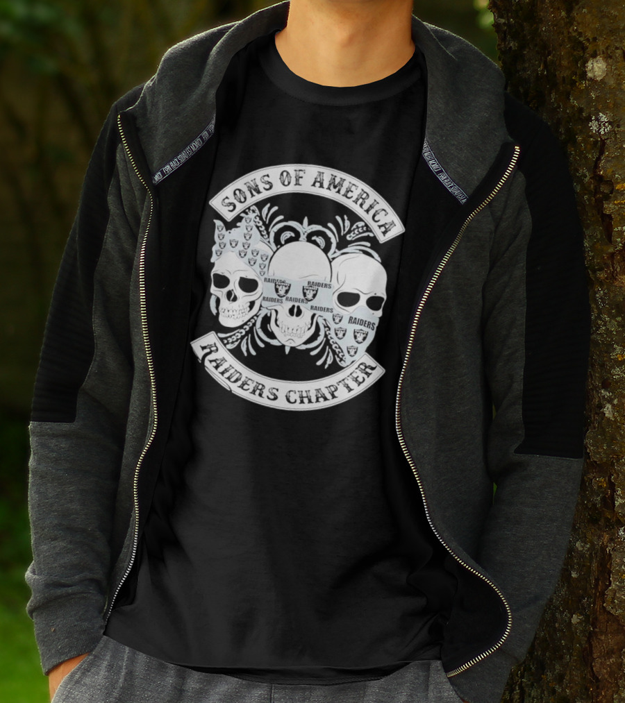 Sons Of America Raiders Chapter Skulls With Raiders T-Shirt