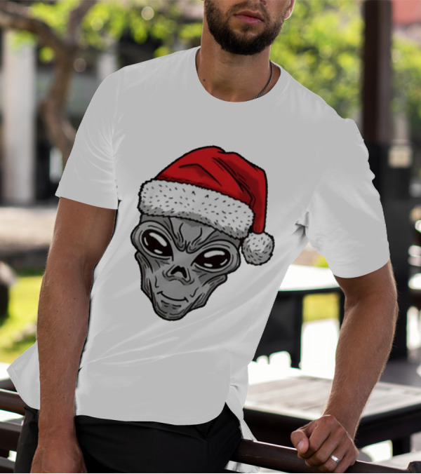 Santa Hat Alien Xmas T-Shirt