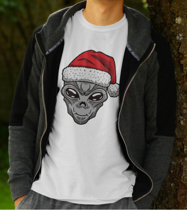 Santa Hat Alien Xmas T-Shirt