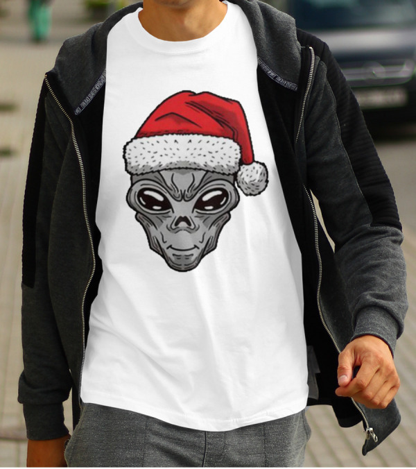 Santa Hat Alien Xmas T-Shirt