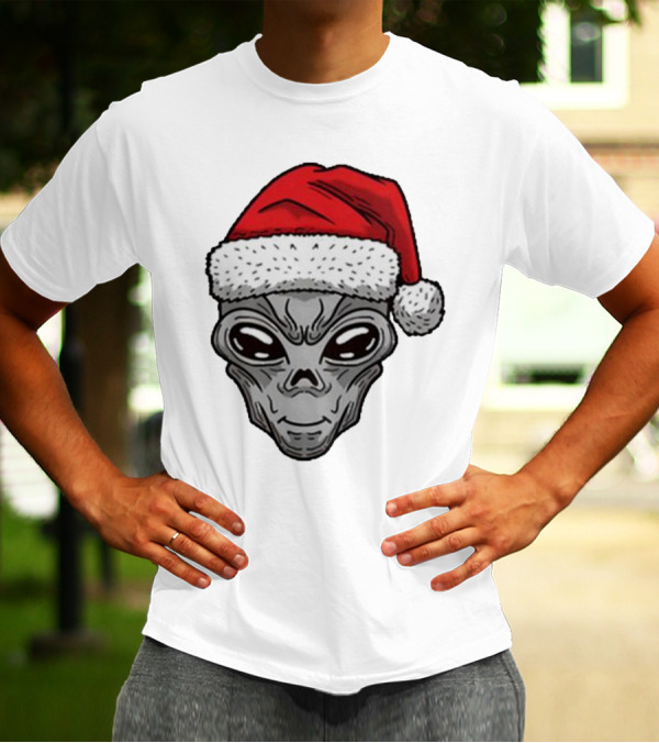 Santa Hat Alien Xmas T-Shirt